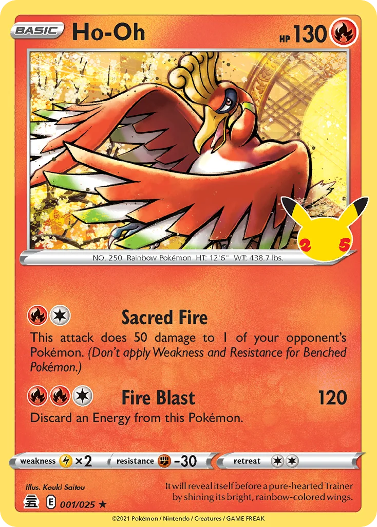 Ho-Oh 001 Celebrations Pokemon Card