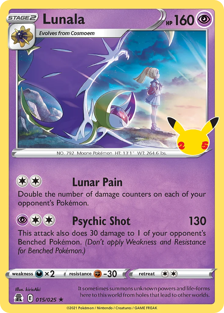 Lunala 015 Celebrations Pokemon Card