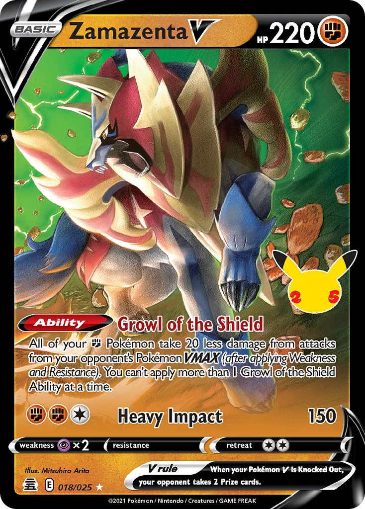Zamazenta V 018 Celebrations Pokemon Card