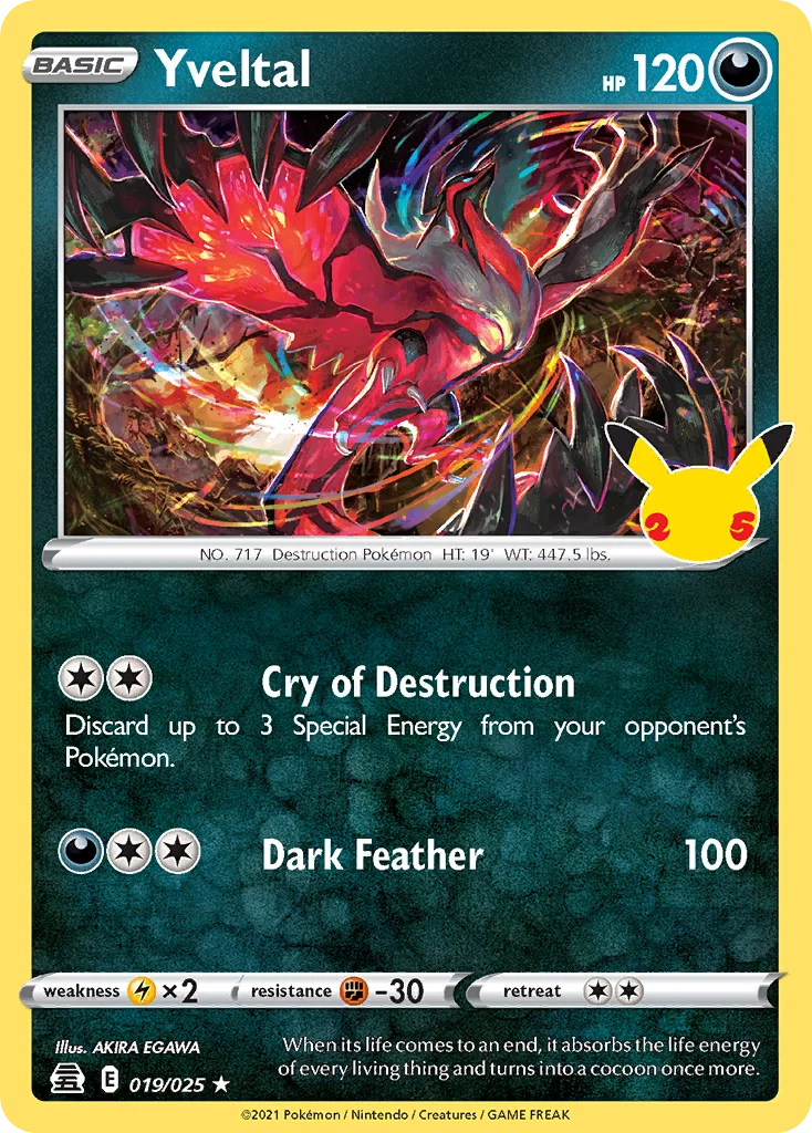Yveltal 019 Celebrations Pokemon Card