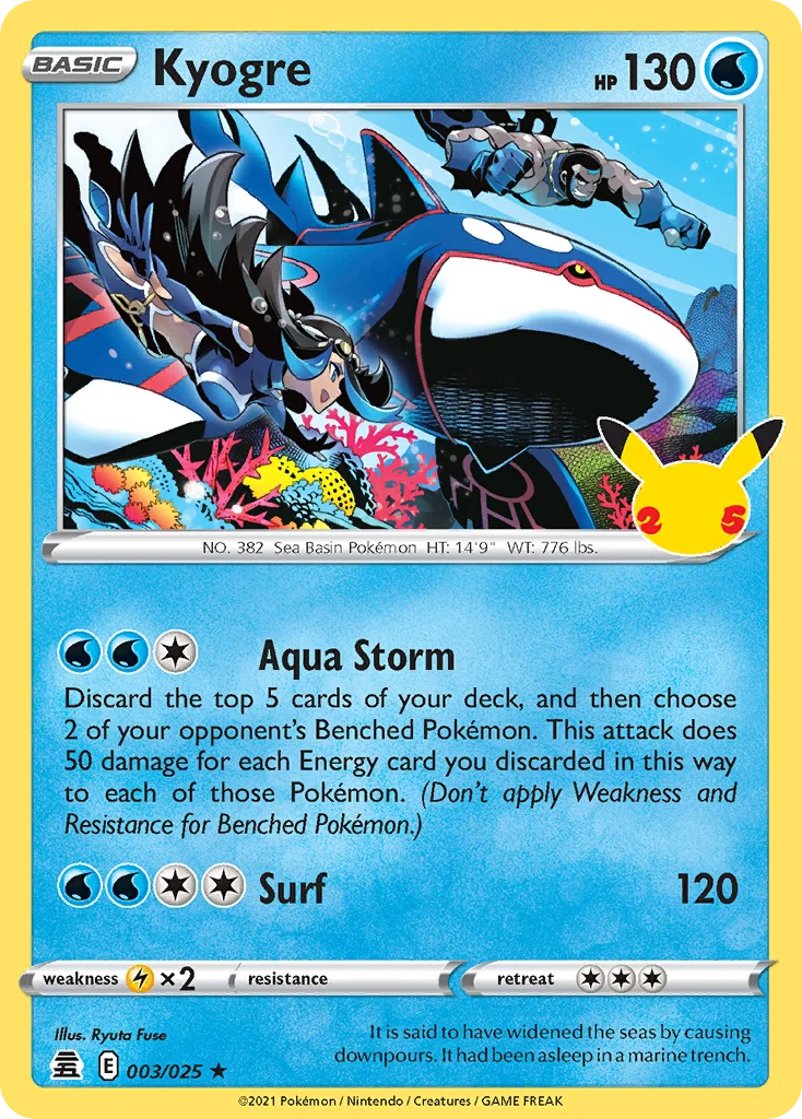 Kyogre 003 Celebrations Pokemon Card