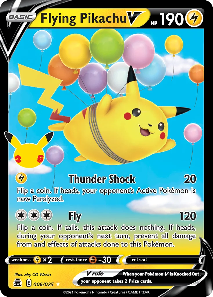 Flying Pikachu V 006 Celebrations Pokemon Card
