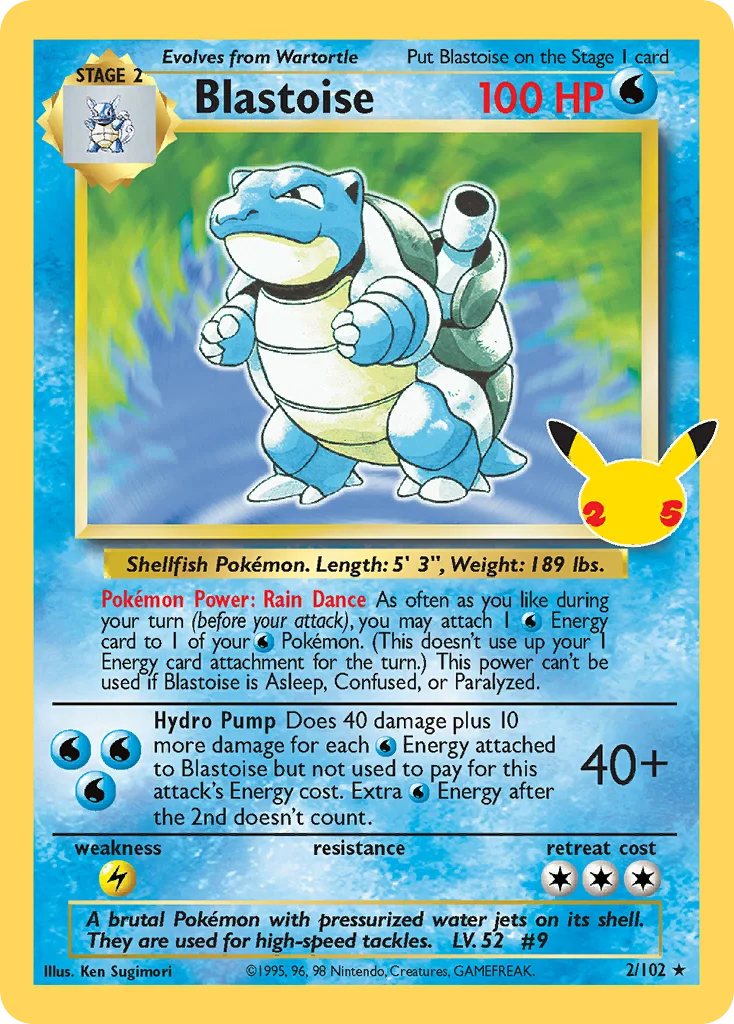 Blastoise CC2 Celebrations Pokemon Card