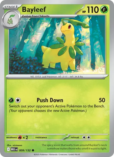 Bayleef 009 Mega Evolution (ME1) Pokemon Card