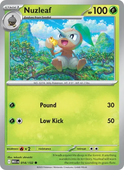 Nuzleaf 014 Mega Evolution (ME1) Pokemon Card