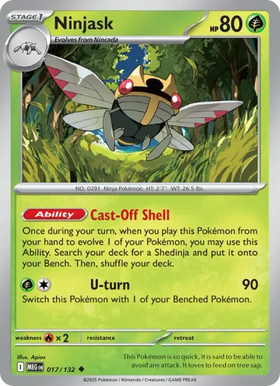 Ninjask 017 Mega Evolution (ME1) Pokemon Card
