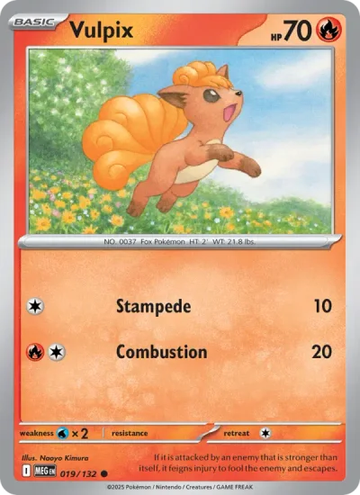 Vulpix 019 Mega Evolution (ME1) Pokemon Card