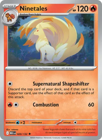 Ninetales 020 Mega Evolution (ME1) Pokemon Card