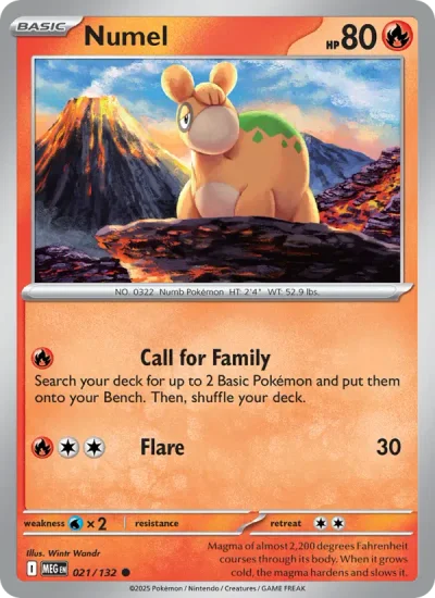 Numel 021 Mega Evolution (ME1) Pokemon Card