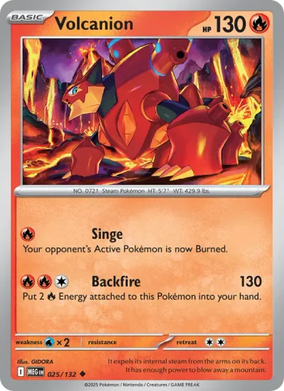 Volcanion 025 Mega Evolution (ME1) Pokemon Card