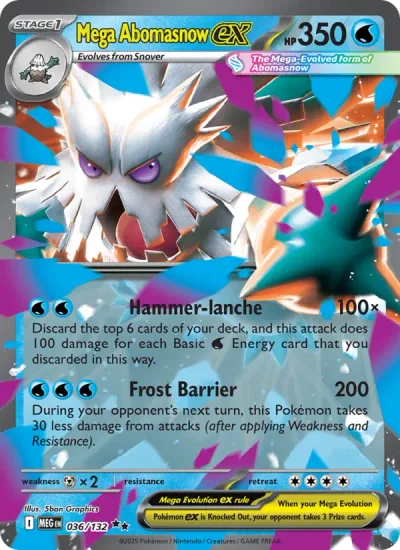 Mega Abomasnow ex 036 Mega Evolution (ME1) Pokemon Card