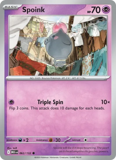 Spoink 062 Mega Evolution (ME1) Pokemon Card