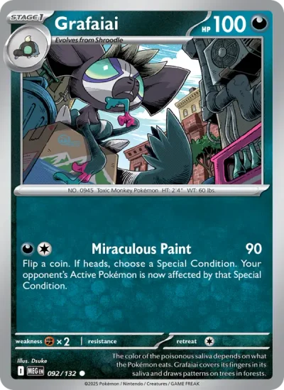 Grafaiai 092 Mega Evolution (ME1) Pokemon Card