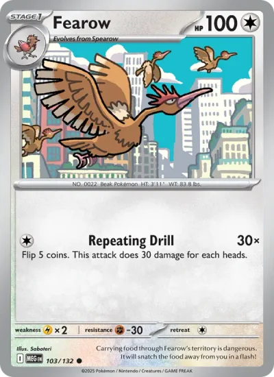 Fearow 103 Mega Evolution (ME1) Pokemon Card