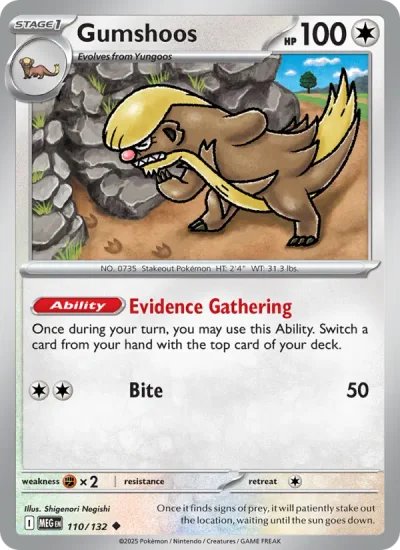 Gumshoos 110 Mega Evolution (ME1) Pokemon Card