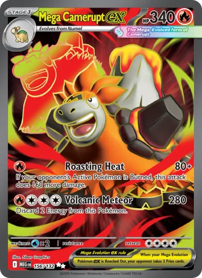 Mega Camerupt ex 156 Mega Evolution (ME1) Pokemon Card