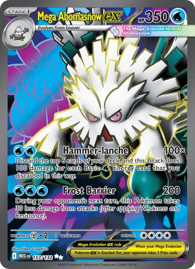 Mega Abomasnow ex 157 Mega Evolution (ME1) Pokemon Card