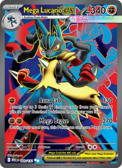 Mega Lucario ex 160 Mega Evolution (ME1) Pokemon Card