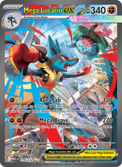 Mega Lucario ex 179 Mega Evolution (ME1) Pokemon Card