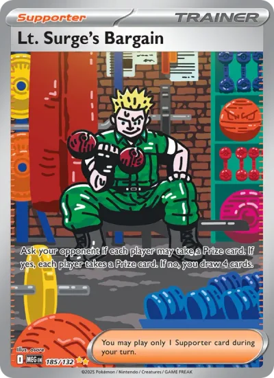 Lt. Surge's Bargain 185 Mega Evolution (ME1) Pokemon Card