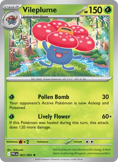 Vileplume 003 Phantasmal Flames Pokemon Card