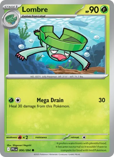 Lombre 006 Phantasmal Flames Pokemon Card