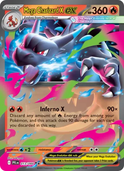 Mega Charizard X ex 013 Phantasmal Flames Pokemon Card