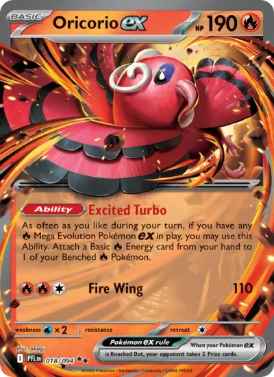 Oricorio ex 018 Phantasmal Flames Pokemon Card