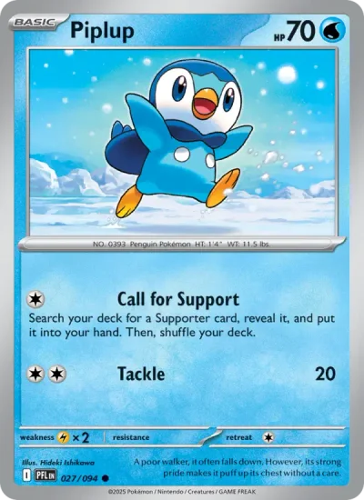 Piplup 027 Phantasmal Flames Pokemon Card