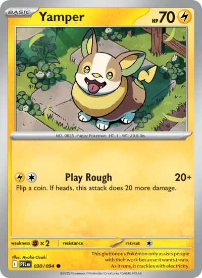 Yamper 030 Phantasmal Flames Pokemon Card