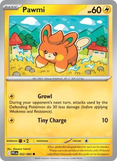 Pawmi 032 Phantasmal Flames Pokemon Card