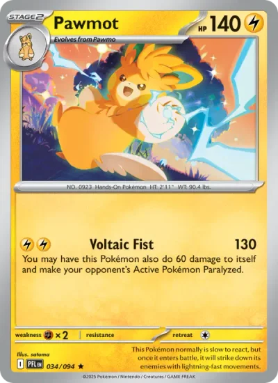 Pawmot 034 Phantasmal Flames Pokemon Card