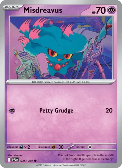 Misdreavus 035 Phantasmal Flames Pokemon Card