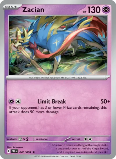 Zacian 045 Phantasmal Flames Pokemon Card