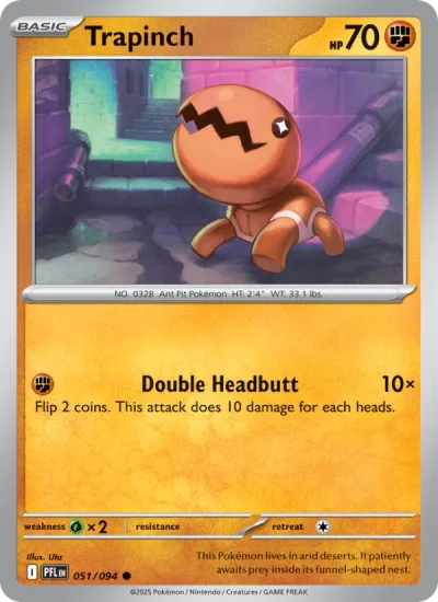 Trapinch 051 Phantasmal Flames Pokemon Card