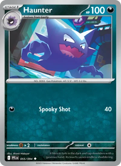 Haunter 055 Phantasmal Flames Pokemon Card