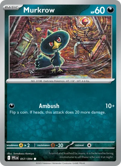 Murkrow 057 Phantasmal Flames Pokemon Card