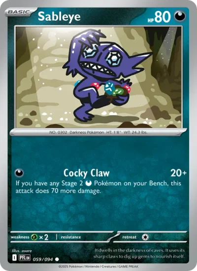 Sableye 059 Phantasmal Flames Pokemon Card