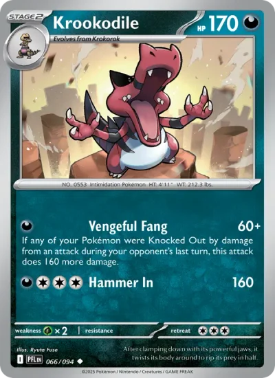 Krookodile 066 Phantasmal Flames Pokemon Card