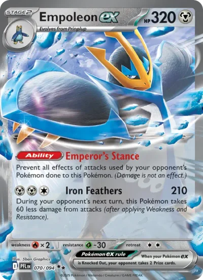 Empoleon ex 070 Phantasmal Flames Pokemon Card