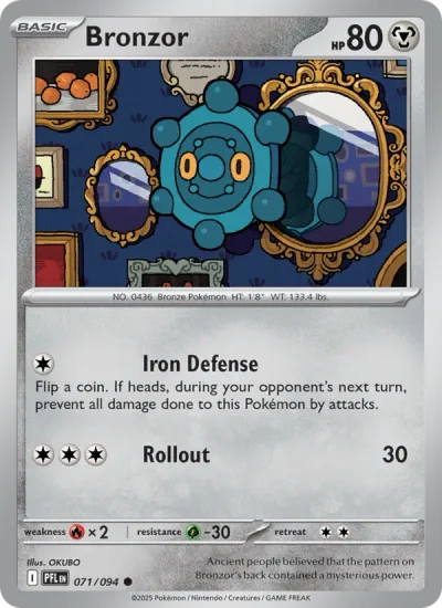 Bronzor 071 Phantasmal Flames Pokemon Card