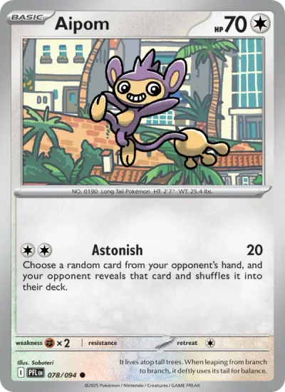 Aipom 078 Phantasmal Flames Pokemon Card