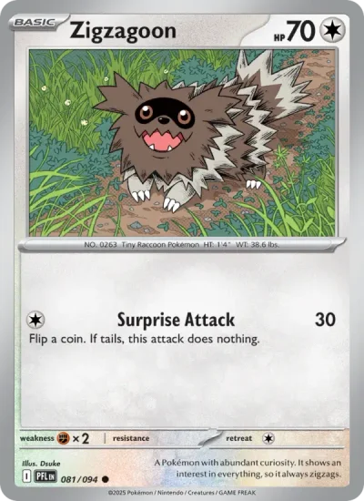 Zigzagoon 081 Phantasmal Flames Pokemon Card