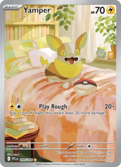 Yamper 099 Phantasmal Flames Pokemon Card