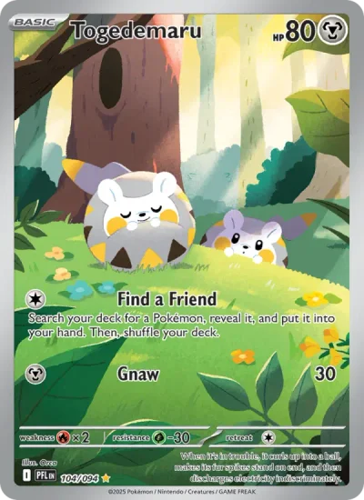 Togedemaru 104 Phantasmal Flames Pokemon Card