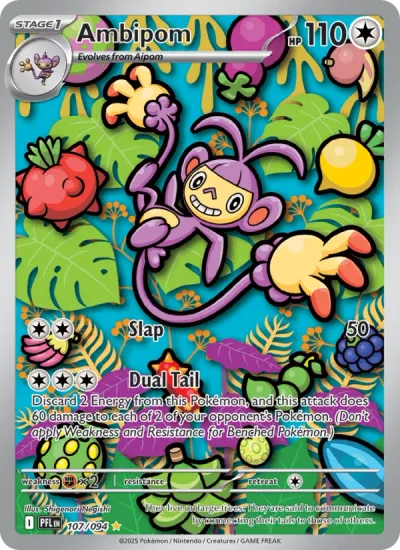 Ambipom 107 Phantasmal Flames Pokemon Card