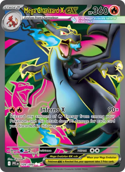 Mega Charizard X ex 109 Phantasmal Flames Pokemon Card
