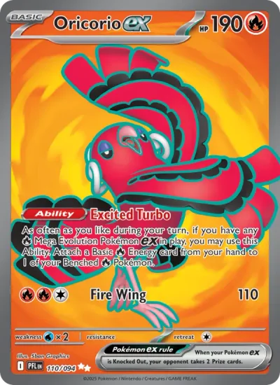 Oricorio ex 110 Phantasmal Flames Pokemon Card