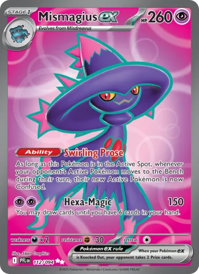 Mismagius ex 112 Phantasmal Flames Pokemon Card