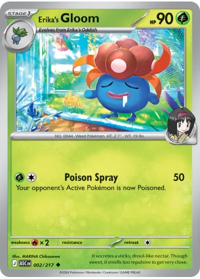Erika's Gloom 002 Ascended Heroes Pokemon Card